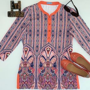 J. McLaughlin ‘Biscayne’ Banded Neck Tunic Top